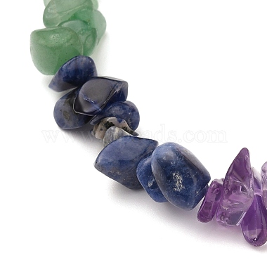 Natural Gemstone Beaded Anklets & Stretch Bracelets Jewelry Sets(SJEW-JS01133)-3