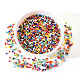 8/0 Opaque Colors Rainbow Plated Round Glass Seed Beads(SEED-YW0001-13)-3