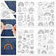 4 Sheets 11.6x8.2 Inch Stick and Stitch Embroidery Patterns(DIY-WH0455-009)-1