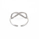 304 Stainless Steel Open Infinity Hollow Cuff Ring for Women(RJEW-S405-198P)-2