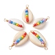 Natural Cowrie Shell Copper Wire Wrapped Pendants(PALLOY-JF02302)-1
