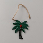 Ocean Theme Resin Pendant Decorations, Jute Rope Festival Hanging Decoration, Coconut Tree, 215mm(HJEW-WH0069-15B)
