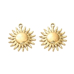 304 Stainless Steel Pendants, Sun, Ion Plating(IP), Real 18K Gold Plated, 28x25x3mm, Hole: 2.5mm(STAS-C152-17G)