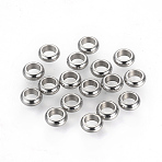 Non-Tarnish 201 Stainless Steel Spacer Beads, Donut, Stainless Steel Color, 4.5x1.7mm, Hole: 2.7mm(X-STAS-R071-34)