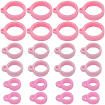 60Pcs 3 Style Silicone Pendant, for Electronic Stylus & Lighter Making, Pink, 16~29x12~24.5x6~7mm, Hole: 2.5~3mm, Inner Diameter: 8~20.5mm, 20pcs/style(SIL-GF0001-28C)