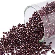 TOHO Round Seed Beads, Japanese Seed Beads, (502) High Metallic Amethyst, 15/0, 1.5mm, Hole: 0.7mm, about 3000pcs/10g(X-SEED-TR15-0502)