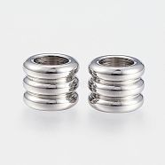 304 Stainless Steel Beads, Large Hole Beads, Column, Stainless Steel Color, 8x9.5mm, Hole: 6mm(X-STAS-P127-03P)