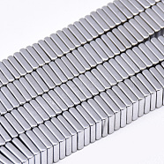 Electroplate Non-magnetic Synthetic Hematite Heishi Beads Strands, Thin Slice Flat Square Beads, Platinum Plated, 10x10x2mm, Hole: 1.5mm, about 184pcs/strand, 16.1 inch(X-G-T061-23D)