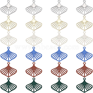 24Pcs 6 Colors Alloy Pendants, Leaf, Mixed Color, 23x22x1mm, Hole: 1.5mm, 4pcs/color(FIND-BC0003-28)