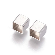 304 Stainless Steel Beads, Cube, Stainless Steel Color, 6x6x6mm, Hole: 5x5mm(STAS-F205-01P-B)