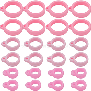 60Pcs 3 Style Silicone Pendant, for Electronic Stylus & Lighter Making, Pink, 16~29x12~24.5x6~7mm, Hole: 2.5~3mm, Inner Diameter: 8~20.5mm, 20pcs/style(SIL-GF0001-28C)