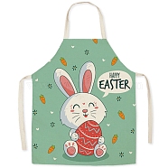 Cute Easter Rabbit Pattern Polyester Sleeveless Apron, with Double Shoulder Belt, for Household Cleaning Cooking, Orange, 470x380mm(PW-WG98916-38)