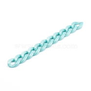 Handmade Opaque Acrylic Curb Chains, Twisted Link Chain, Pale Turquoise, 23x16.5x4mm, about 39.37 inch(1m)/strand(AJEW-JB00925-06)