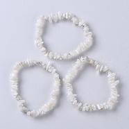 Natural White Moonstone Stretch Bracelets, Nuggets, 2-1/8 inch(5.5cm)(BJEW-JB03681-09)