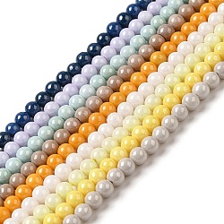 Cubic Zirconia Imitation Pearl Bead Strands, Round, Mixed Color, 3mm, Hole: 0.7mm, about 114~117pcs/strand, 14.80''~14.96''(37.6~38cm)(ZIRC-P109-03A-M)