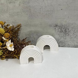 DIY Bohemian Style Rainbow Arch Candlestick Silicone Molds, for Resin, Gesso, Cement Craft Making, White, 6.5x8.3x4.5cm, Inner Diameter: 2.15cm(DIY-G094-05)