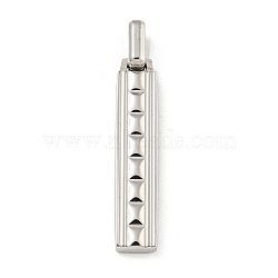 Non-Tarnish 304 Stainless Steel Pendants, Rectangle Charm, Stainless Steel Color, 33x7x3mm, Hole: 5x3.5mm(STAS-F307-13P)