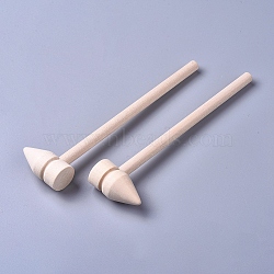 Gourd Wood Hammers,Nut Crab Lobster Mallets, Craft Toys for Kids, Floral White, 152x8mm(X-WOOD-D021-19)