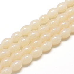 Baking Painted Glass Beads Strands, Oval, Imitation Jade, Blanched Almond, 8~8.5x6~6.5mm, Hole: 1.5mm, about 96pcs/strand, 32.2 inch(X-DGLA-S115-8x6mm-Y42)