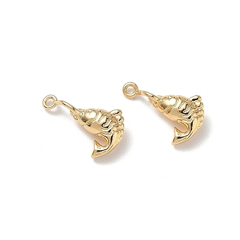 Brass Pendants, 3D Goldfish Charms, Real 18K Gold Plated, 17x11x5mm, Hole: 1.3mm