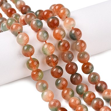 Chocolate Round White Jade Beads