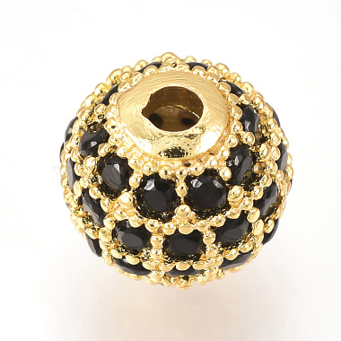 Brass Micro Pave Cubic Zirconia Beads(ZIRC-Q013-10mm-143G)-3