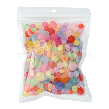 80G 4 Styles Transparent Acrylic Ball Beads(FACR-FS0001-02)-2