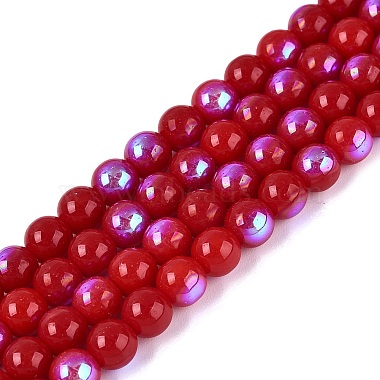 Electroplate Opaque Glass Beads Strands(EGLA-Q132-6MM-01C-06)-1