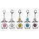 5pcs 5 couleurs décorations de pendentif en perles de verre ange(HJEW-JM01744)-1