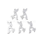 Non-Tarnish 201 Stainless Steel Pendants, Dog, Stainless Steel Color, 24.5x16x1.5mm, Hole: 1.8mm(STAS-T063-178P)
