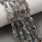 Natural Labradorite Nuggets Beads Strands, Tumbled Stone, 5~10x6~7x3~7mm, hole: 1mm, about 14.9 inch~15.7 inch(X-G-J335-40)