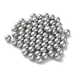 Plastic Imitation Pearl Beads, Round, Silver, 8x7.5mm, Hole: 1.2mm(FIND-M059-01C-05)