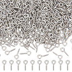 304 Stainless Steel Screw Eye Pin Peg Bails, For Half Drilled Beads, Stainless Steel Color, 10x4x1mm, Hole: 2mm, 500pcs/set(STAS-ME0001-82B-P)