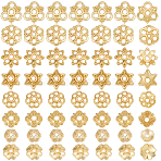 Brass & Alloy Flower Bead Caps, Mixed Shapes, Real 18K Gold Plated, 6~9.5x6~10x2~3mm, Hole: 1~1.8mm, 10pcs/style(FIND-BBC0003-33)