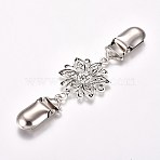 Retro Alloy Cardigan Clips, Sweater Collar Clips, Dresses Shawl Clips, for Women Girls, Antique Silver & Platinum, 120mm(X-JEWB-WH0009-44)
