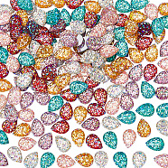 180Pcs 6 Colors Opaque Resin Rhinestone Cabochons, Faceted, Diamond Teardrop, Mixed Color, 14x10x3mm, 30pcs/color(RESI-AR0001-33)
