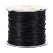 Japanese Flat Elastic Crystal String, Polyester Thread, for Stretch Bracelets Gemstone Jewelry Making, Black, 0.5mm, about 65.6 yards(60m)/roll(EW-Z001-B17)