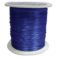 Flat Elastic Crystal String, Elastic Beading Thread, for Stretch Bracelet Making, Dyed, Blue, 0.8mm, about 65.61 yards(60m)/roll(X-EW018-1)