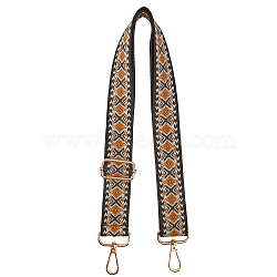 Rhombus Pattern Polyester Adjustable Bag Handles, with Iron Swivel Clasps, for Bag Straps Replacement Accessories, Sandy Brown, 71.2~129x3.85cm(FIND-WH0129-26A)