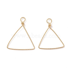 Copper Open Back Bezel Pendants, Triangle, Golden, 30.5x24.5x3mm, Hole: 3.1mm(PALLOY-JF01151-04)