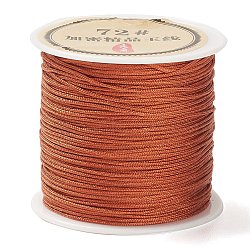50 Yards Nylon Chinese Knot Cord, Nylon Jewelry Cord for Jewelry Making, Sienna, 0.8mm(NWIR-C003-01A-05)