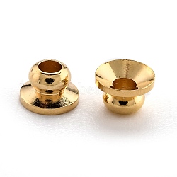 Brass Beads Cap, Long-Lasting Plated, Apetalous, Real 24K Gold Plated, 5x3mm, Hole: 1.8mm(KK-H759-35B-G)