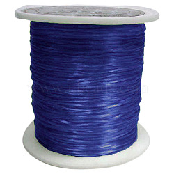 Flat Elastic Crystal String, Elastic Beading Thread, for Stretch Bracelet Making, Dyed, Blue, 0.8mm, about 65.61 yards(60m)/roll(X-EW018-1)