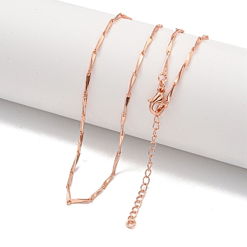 Triangle Brass Link Chain Necklaces for Women, Rose Gold, 17.80 inch(452mm)