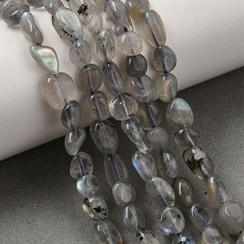 Natural Labradorite Nuggets Beads Strands, Tumbled Stone, 5~10x6~7x3~7mm, hole: 1mm, about 14.9 inch~15.7 inch
