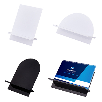 4 Sets 4 Styles Acrylic Name Card Holders, Mixed Color, 100x90x125mm, 1 set/style