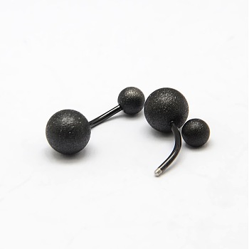 Textured Curved Barbell 316L Surgical Stainless Steel Belly Button Rings, Navel Rings, Gunmetal, 23mm, Bar Length: 7/16"(11mm), Pin: 1.5mm
