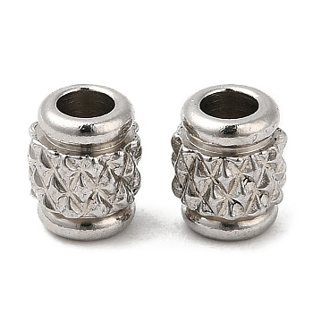 304 Stainless Steel Beads, Column, Stainless Steel Color, 5x4mm, Hole: 2mm