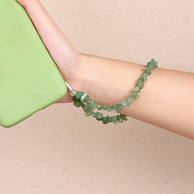 Natural Green Aventurine Chips Cell Phone Lanyard Wrist Strap(HJEW-SW00018-01)-6
