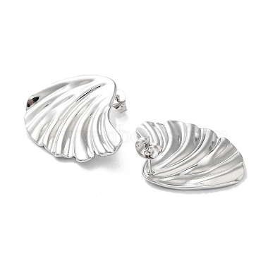 Non-Tarnish Shell Shape 304 Stainless Steel Stud Earrings for Women(EJEW-L272-021P)-2